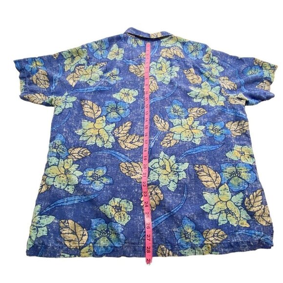 TOMMY BAHAMA Hawaiian Shirt Short Sleeve Button Front Vacation Men Blue XL 2-32 - Picture 5 of 11